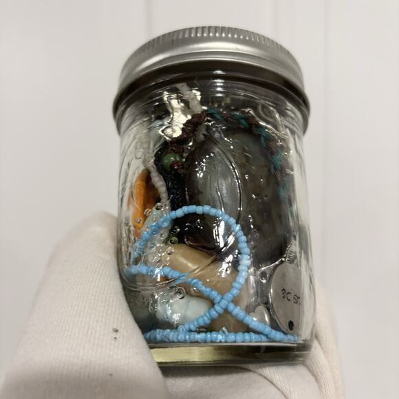 Mystery Jewelry Jar 1 Pound 20+ Mixed Lot Wearable Costume Coastal Boho Theme - Picture 6 of 8